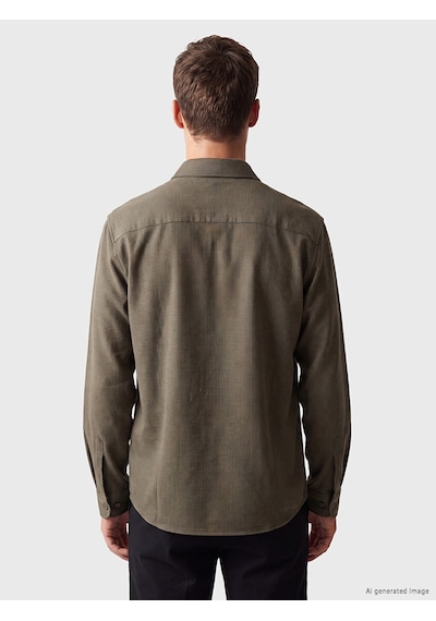 Lcw Vision Yeşil Slim Fit Erkek Dokulu Gömlek