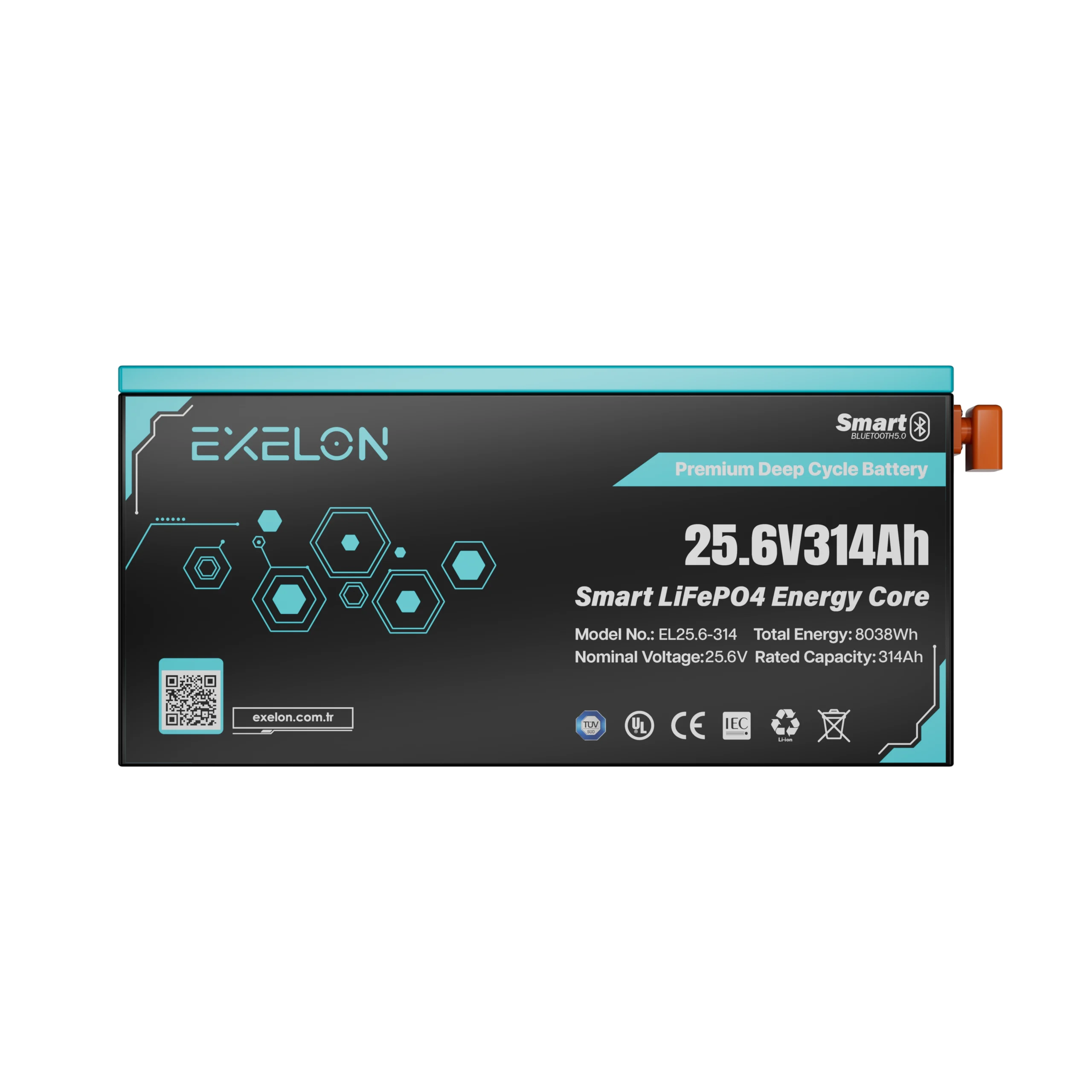 Exelon 25.6v 314ah Lifepo4 Lityum Akü Bluetooth + Lcd Ekran