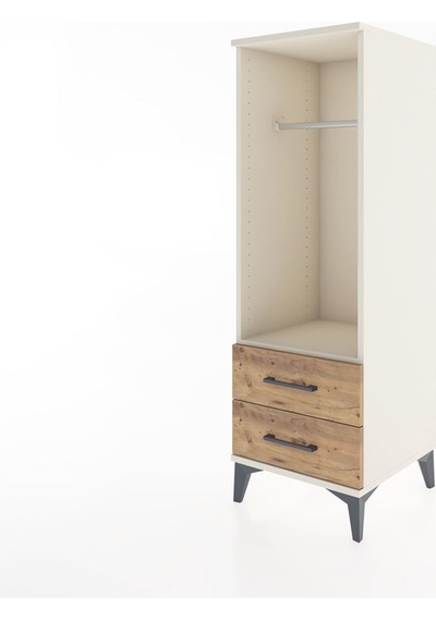 Hyperion Dolap Tek Raflı 2 Çekmeceli Tek Askılı 44x44x134 Aytaşı-çam Aytası