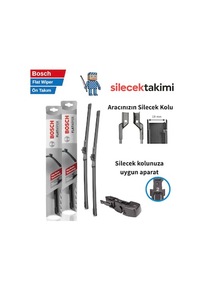 Citroen Berlingo 2019 Silecek Takımı Ön Bosch Flat Wiper