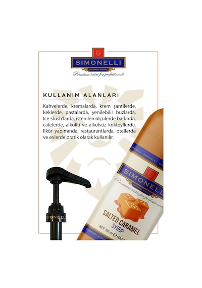 Simoenlli Kahve Şurubu Tuzlu Karamel Aromalı 700 ML + Pompa Simonelli Simoenlli Kahve Şurubu Tuzlu Karamel Aromalı 700 ML + Pompa Simonelli