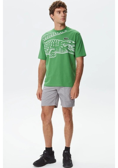 Lacoste Men's Regular Fit Cotton Bermuda Shorts Grey Erkek Pamuklu Bermuda Şort Gri