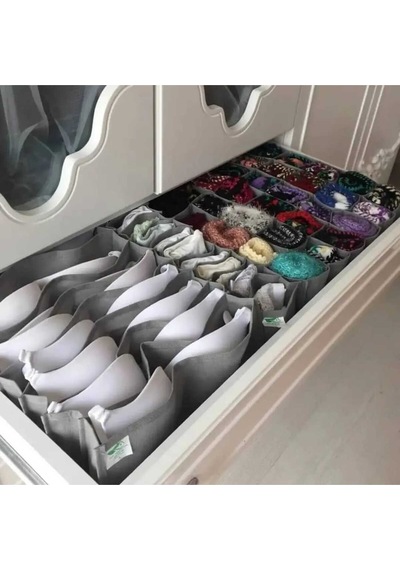 Cepli Organizer L Boy 8 Gözlü Kumaş Siyah Diğer