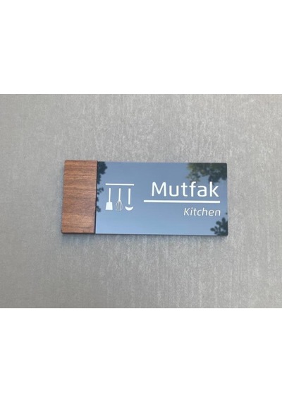 Wooden Serisi Mutfak Kapı Isimliği