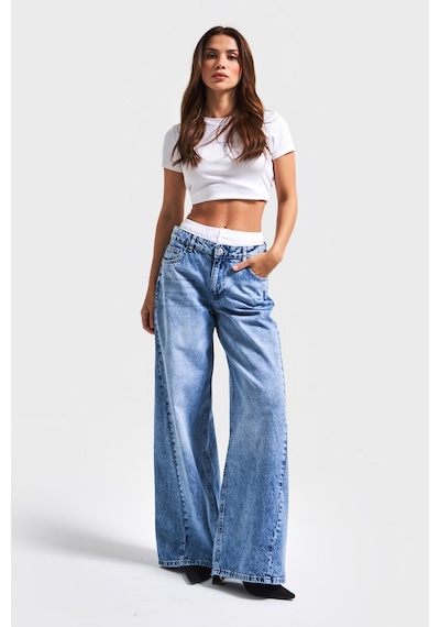 Itsbasic Kadın Mavi Kot Rengi 4s5-4 Boxer Detaylı Palazzo Fit %100 Koton Denim Jean Mavi 4s5-4 Itsbasic Kadın Mavi Kot Rengi 4s5-4 Boxer Detaylı Palazzo Fit %100 Koton Denim Jean Mavi 4s5-4