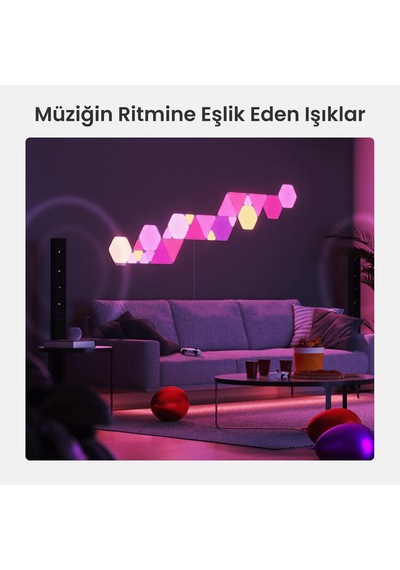 Nanoleaf Üçgen Akıllı Rgbw Duvar Paneli Genişletme Paketi App Kontrollü, 3 Parça, Beyaz, Google Home RGB