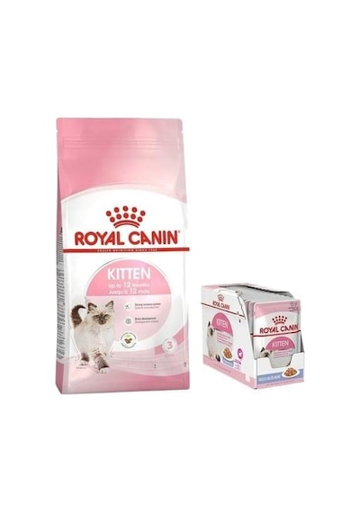 Royal Canin Kitten Yavru Kedi Maması 10 KG + Royal Canin Kitten Gravy Yaş Mama 12 x 85 G