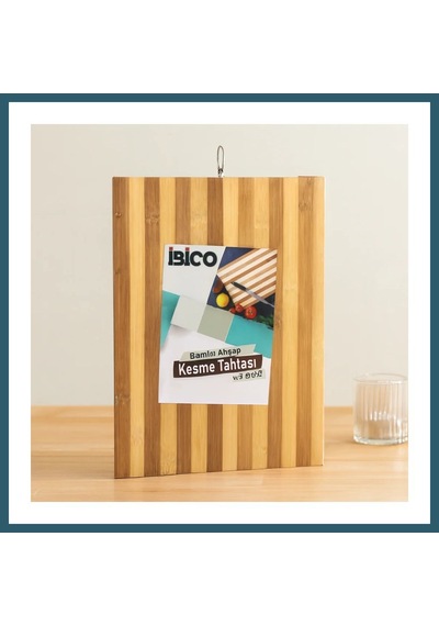 Bezos Bambu Kesme Tahtası 26x36x1.2 Cm Metal Kulplu Ob Çok Renkli