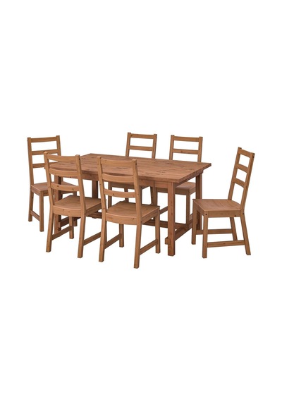 Yemek Masası Takımı, Antika Vernik, 6 Sandalyeli, Açılabilir Abanoz - Beyaz Yemek Masası Takımı, Antika Vernik, 6 Sandalyeli, Açılabilir Abanoz - Beyaz