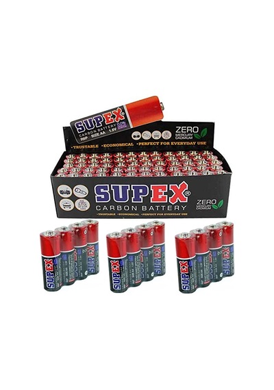 SUPEX R6 1.5V ÇİNKO KARBON AA KALEM PİL 60LI PAKET