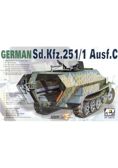 Afv Club Af35078 1/35 Ölçek, Sd.kfz.251/1 Ausf.c Tank, Plastik Model Kiti-50059