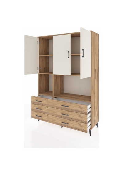 Hyperion Dolap 6 Raflı 6 Çekmeceli 3 Kapaklı 132x44x195 Çam-aytaşı/çam Aytası/atlas Çam Hyperion Dolap 6 Raflı 6 Çekmeceli 3 Kapaklı 132x44x195 Çam-aytaşı/çam Aytası/atlas Çam