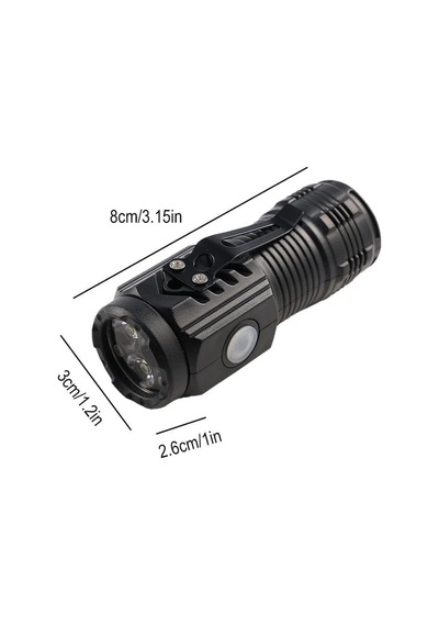 Panther Süper Parlak 500 Lümen Led El Feneri Usb Type-c Şarjlı, 5 Modlu 3xe Led, Mıknatıslı & Klipsli, Kompakt Ve Güçlü Işık Kaynağı