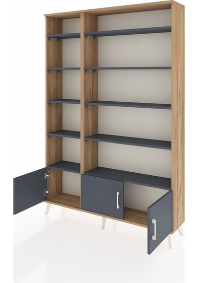 Arges Dolap 10 Raflı 3 Kapaklı 132x30x195 Çam-antrasit/antrasit Çam Arges Dolap 10 Raflı 3 Kapaklı 132x30x195 Çam-antrasit/antrasit Çam