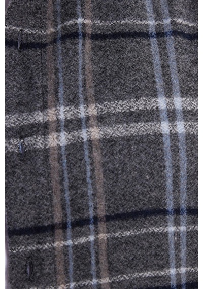 Tudors Erkek Slim Fit Dar Kesim Kareli Kışlık Oduncu Gömlek-42220 Gri