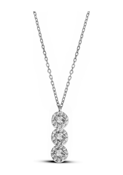 Zirkon Taşlı Gümüş Çiçek Dizisi Kolye - N138901