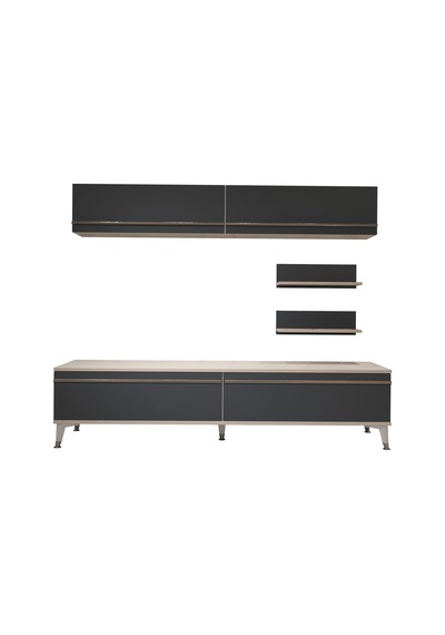 Decoraktiv Eko 5 Mdf Std Silver Tv Ünitesi Tv Sehpası Beyaz - Antrasit