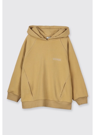 Panço Erkek Çocuk Kapüşonlu Hardal Sweatshirt Sarı