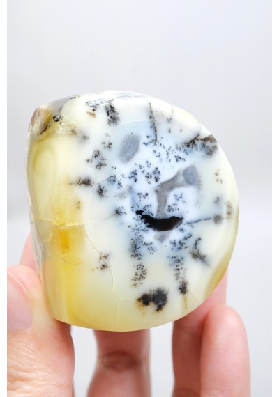 Merlinit Dendritik Opal - Mavi Kalsedon Ve Bal Opalı Serbest Form İçgörü Ve Denge Taşı, 117g
