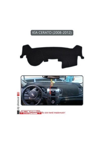 Kia Cerato 2008-2012torpido Koruma Halısı Gri Kenar