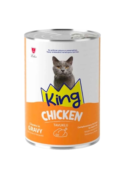 King Kedi Konservesi Tavuklu Sos İçerisinde Et Parçacıklı 400 Gr