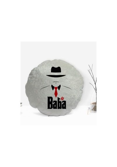 Bk Gift Baba Godfather Tasarımlı Yuvarlak Dekoratif Kırlent Yastı (505937188)
