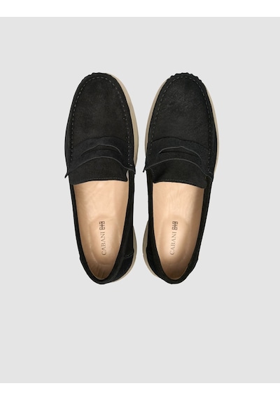 Cabani Lorata Siyah Hakiki Deri Erkek Süper Light Taban Loafer Ayakkabı