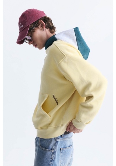 Vamos Boxy Fit Kapüşonlu Sweatshirt Sarı