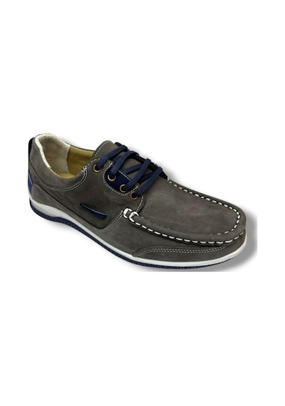 Master 1712-26 Hakiki Nubuk Deri Casual Erkek Ayakkabı Gri Lacivert