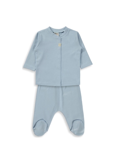 Civil Baby Düz 1-6 Ay Pijama Takımı - Mavi Bebe Mavi