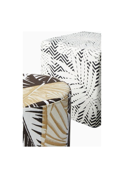 Missoni Ombre Floral Kare Puf, Siyah-beyaz Italyan Tasarımı