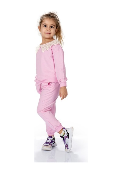 Dantel Yaka İkiiplik Kız Eşofman Takım Mnk0574 001