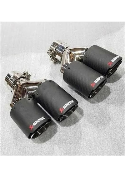 Akrapoviç Akrapoviç Egzoz Ucu Karbon Çift Çıkış Açılı 2adet Dual 100mm Çarpraz