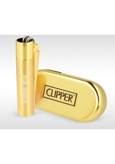 Kişiye Özel Metal Kutusunda Gold Clipper Çakmak Kişiye Özel Metal Kutusunda Gold Clipper Çakmak