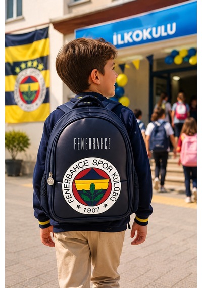 Fenerbahçe Orijinal Lisanslı Logo Desenli Okul Sırt Çantası Taraftar Öğrenci 38x30x14 Cm Çok Renkli