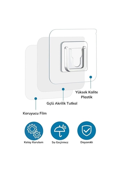 Deyhome Eşya Sabitleme Askısı Geçmeli Klips Duvar Ve Yüzey Sabitleyici Aparatı Genel