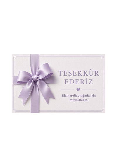 3 Boyutlu Kurdele Detaylı Yorum Kartı, Teşekkür, Tebrik Kartı 100 Adet