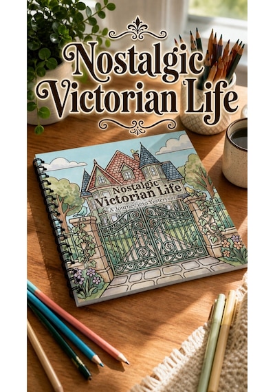 Vintage Nostalgic Victorian Life 20x20 Cm Büyük Boyama Kitabı, Çocuklar Ve Yetişkinlere