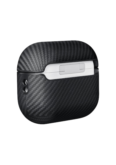 Apple Uyumlu  AirPods Pro 2 Kılıf Magsafe Özellikli 600d Aramid Fiber Pitaka Classic Seri Black-grey Twill