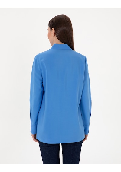 Pierre Cardin Kadın Mavi Gömlek Desenli 50311566-vr036 Mavi