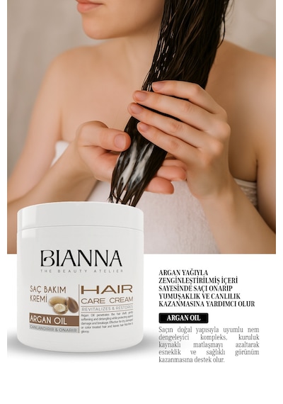 Binna Argan Yağlı Canlandırıcı Ve Onarıcı Saç Bakım Kremi 500 ML