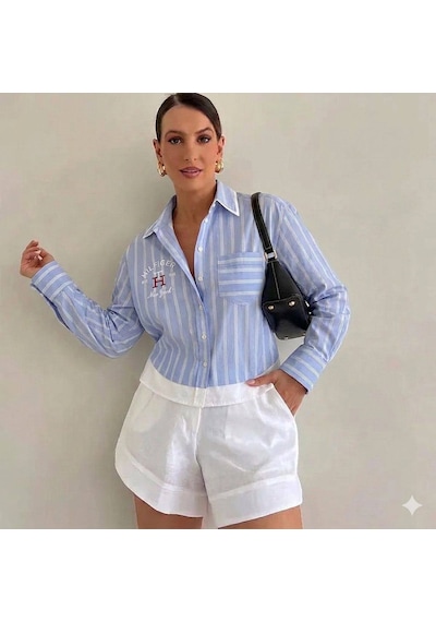 Tommy Hilfiger Yazlık Spor Gömlek Turkuaz