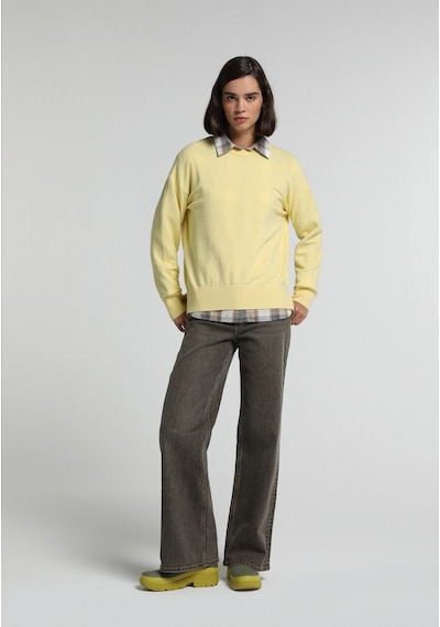 Colin's Colins Regular Fit Yuvarlak Yaka Düz Kadın Sari Kazak Cl1081242 Q1.v2 Lyl Light Yellow