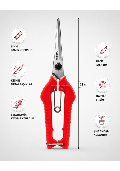 Tr Üzüm Makası, Ergonomik Saplı, Paslanmaz Çelik, Bağcılık Ve Çiçekçilik İçin, Hafif, Profesyonel Hasat Mak