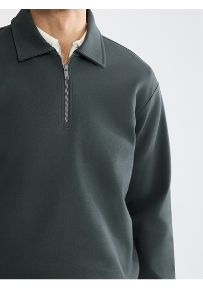 Lcw Vision Antrasit Polo Yaka Erkek Sweatshirt