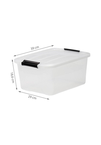 Kapaklı Plastik Saklama Kutuları, 15l, 6'li Set, Şeffaf Diğer