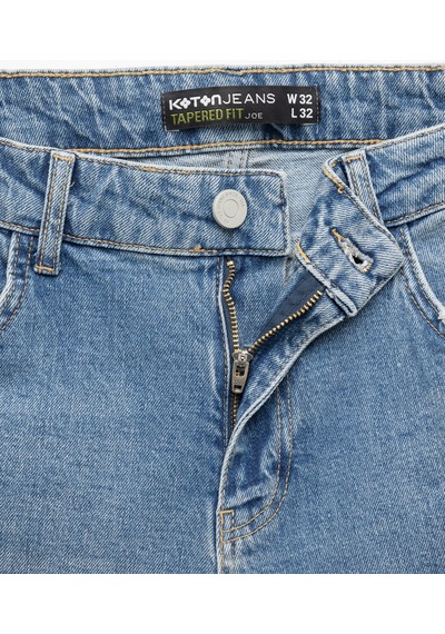 Koton Pamuklu Normal Bel Tapered Fit Jean Pantolon - Joe Jean Orta İndigo 7wam40043nd