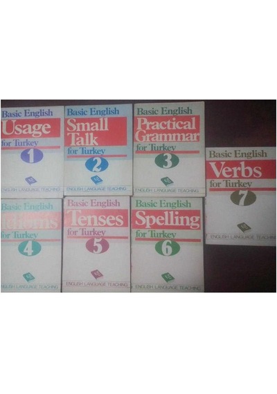Basic English For Turkey Usage - Small Talk - Practical Grammar - Idioms - Tenses - Spelling - Verbs Tam Takım 7 Kitap