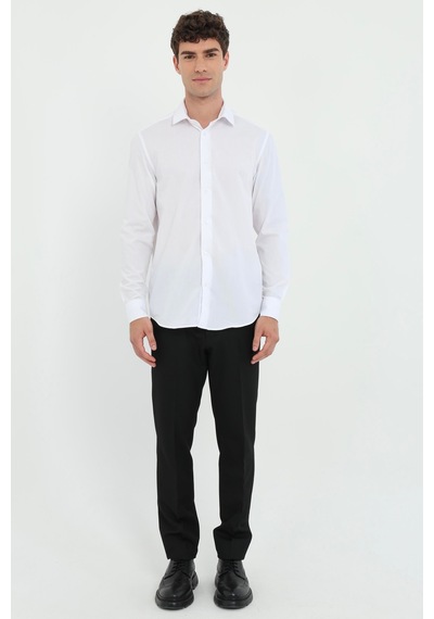 Dufy Erkek Regular Fit Uzun Kol Beyaz Gömlek-26233