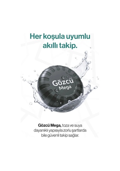 Gözcü Mega Gps  Sım Kartsız, Mıknatıslı, 3 Yıl Pil Ömürlü Küresel